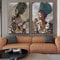 Guying Art Femme africaine en or noir avec une coiffe exquise peinture sur toile affiches et impressions mur Art photo décor à la maison 50x70cmx2 sans cadre