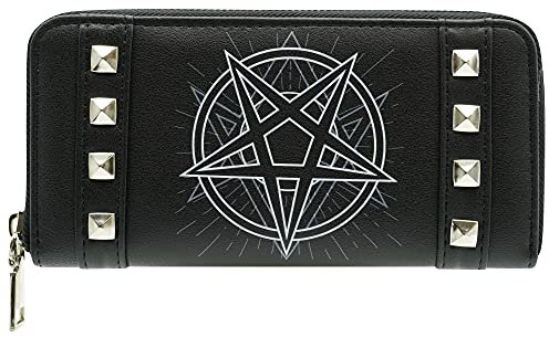 Ro Rox Iva Alternative Gothique Pentacle Portefeuille en Similicuir Noir Imprimé