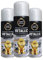 Classic Signature - 3 x Metallic Silver Spray Paint 200ml - Multi-Purpose Use, Spray for Metal and Wooden Furniture, Ornaments, Decorative Items and Much More for Interior & Exterior