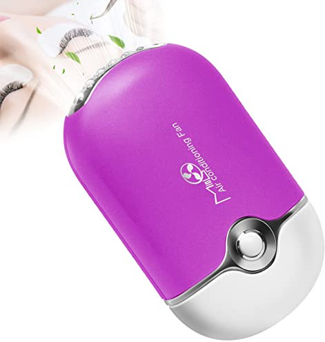 USB Eyelash Fan,Mini Portable Fans Rechargeable Eyelashes Dryer Fan Air Conditioning Blower Electric Fan Lash Dryer Handheld Lash Fan Dryer for Eyelash Extension (Purple)