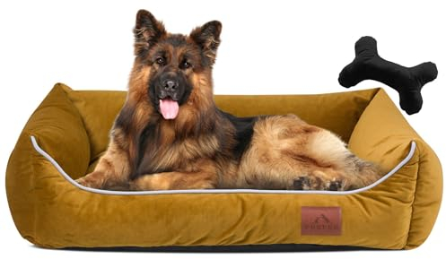 FUUFEE Hundebett XL | Hundesofa für Sehr Große Hunde 120 x 90 cm | Waschbar Hundebett | Abnehmbarer Bezug Mit Reissverschluss | Würzig