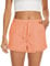 HVEPUO Damen Koralle Shorts Sommer Casual Lose mit Taschen Damen Drawstring Kurze Hose Orange XXL