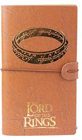 Grupo Erik: Taccuino da viaggio Il Signore degli Anelli | Taccuino pelle sintentica 2 quaderni,porta tessere e tasca espandibile,19,6x12cm, ideale come diario di viaggio, signore degli anelli gadget