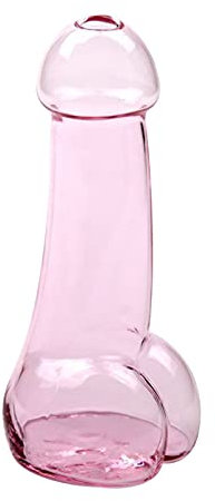 MISNODE Paquete de 4 copas de vino creativas, divertidas tazas de vino, cerveza, jugo, cócteles, vasos de whisky, vasos de bebidas con forma novedosa, taza de cristalería para bares, KTV, rosa