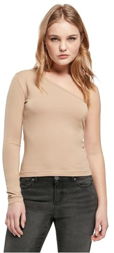 Urban Classics Damen Ladies Asymmetric Longsleeve unionbeige, 5XL