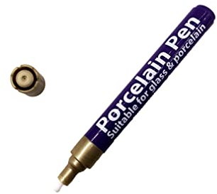 Craftplay Porcelain pens | Markers for porcelain, glass and ceramics | Dishwasher safe finish | Gold