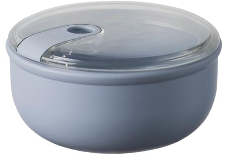OMADA Design - Contenitore ermetico per alimenti rotondo da 0,75 L, porta pranzo con coperchio trasparente - Made in Italy - Linea Pull Box