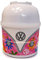 Puckator Volkswagen VW T1 Camper Bus Summer Love Round Bento - Lonchera para adultos y niños con compartimentos - Caja de aperitivos - Contenedores de alimentos con tapas - Ollas apilables para comida