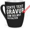 Tasse mit Gravur selbst gestalten - mit eigenem Spruch / Wunschname gravieren - Geschenk Geburtstag, Weihnachten, Freunde, Familie Keramiktasse außen gummiert - Schwarz, 300 ml I Lasergravur