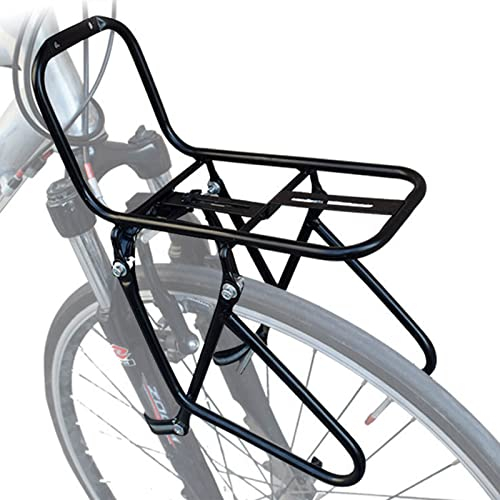 Mineatig Fahrrad Gepäckträger Vorne, Fahrradgepäckträger,Abnehmbarer Fahrrad Frontträger, Rennrad Zubehör,Belastung 15 Kg, Für Rennräder, Falträder, Mountainbike Zubehör, Schwarz