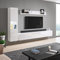 MINIO go for it - Wohnwand Parma, 3-Teilig Set, mit LED Beleuchtung, Hängend oder Stehend, Highboard, Lowboard, Wandboard, Laminierte Spannplatte, Weiß matt/Weiß Hochglanz