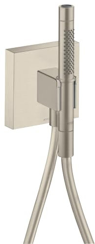 hansgrohe AXOR Starck ShowerCollection Portereinheit 12 x 12, mit Stabhandbrause 2jet und Brauseschlauch, 12626820, Farbe: Brushed Nickel