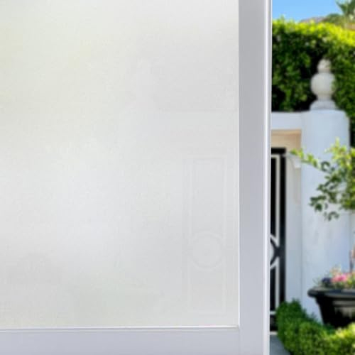 Zindoo Sichtschutzfolie Fenster Ohne Kleber Fensterfolie Blickdicht,Milchglasfolie Gute Privatsphäre Schutz für Badezimmer, Familie, Umkleide und Konferenzräume 119 x 200 cm