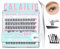 CALAILIS Selbstklebende Wimpern 72 Stück D Curl Druck auf Kein Kleber erforderlich Einzeln Wimpern Vorgeklebt Wiederverwendbares Kleberfreies Wimpern-Cluster-Set mit Pinzette für Anfänger (ZBP08)