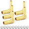 ERGAOBOY 5 Stück 6mm x 8mm Messing Reduktion Schlauch Barb Connector, 2-Wege-Winkel Schlaucharmatur mit 10 Stück Klemmen
