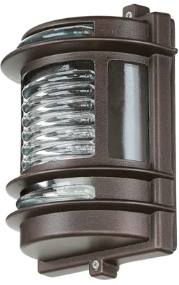 Licht-Erlebnisse Außenlampe Messing Glas in Rostbraun Antik IP64 Haustür Garten B:16 cm E27 wetterfeste Schiffslampe Outdoor Wandleuchte Balkon GRACIA