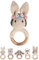 wunderwunsch® - Personalisierter Beißring Baby - Niedlicher Greifling für Baby's ab 0 Monate - Babyrassel mit Name als Baby Geschenk für Mädchen und Jungen (Hase mit Blumenkranz,ohne Gravur)