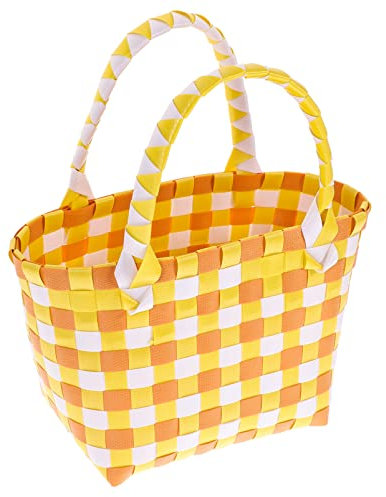 Ciieeo Kleiner Blumenkorb Geflochtener Korb Mit Griff Mehrfarbig Für Zuhause Picknick Hochzeit