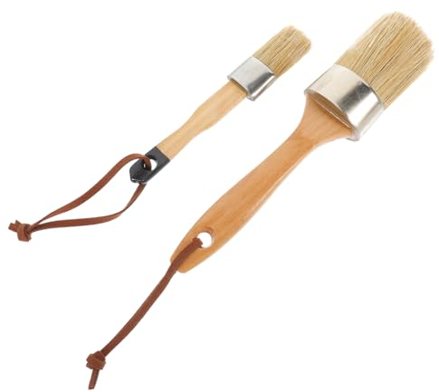 Veemoon 2stücke Möbelpinsel Mit Holzgriff Pinsel Für Wandmalerei Und Möbeldekoration Farbe Für Holz Pinseln Pinsel Zum Streichen Von Terrassenbeize Beizepinsel Für Holzzäune