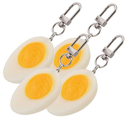 GALPADA 4pièces Porte-clés Œuf Dur Pendentif Alimentaire Décoratif Pour à Et Accessoires De Mode