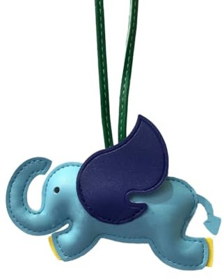 Bottone Niedlicher Elefanten-Taschenanhänger, schicker Schlüsselanhänger aus PU-Leder, Handy-Riemen, Kette, stilvoller Schlüsselanhänger für Mode-Enthusiasten, himmelblau, One size