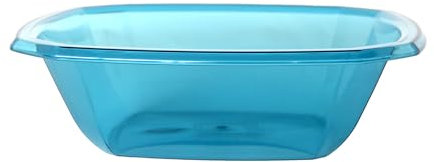 Jauhmui Lot de 3 bols à fruits, carrés, épais, en plastique - Pour la décoration de cuisine, légumes, fruits, collations - Bleu - 31,5 cm x 31,5 cm x 9 cm