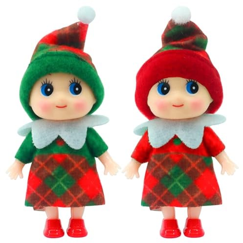 POPOYU Weihnachtselfen Figuren Mini Elfen, Christmas Elf Puppe Weihnachtselfen Weihnachten Kleine Geschenke Puppe Spielzeug für Mädchen Jungen Geschenk,Little Elf Puppe Spielzeug für Jungen Mädchen