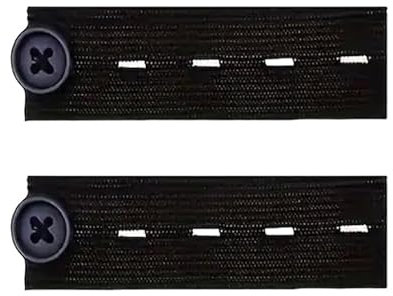 2PCS Black Adjustable Waist Extenders/Elastic Waist Extender/Button Extender for Pants/Waist Extension for Trousers Jeans/Early Pregnancy Trousers