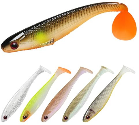 TRUSCEND 12 PZ Esche Da Pesca Per Bass Trota Crappie Versatile Paddle Tail Swimbaits Superb Esche Da Pesca In Plastica Morbida Freshwater Saltwater Bass Walleye Esca Da Pesca Regali Per Gli Uomini