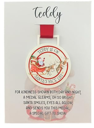 Personalised Nice List Medal, Santa’s Good List, Tree Decoration, Bauble, Trophy, Santa Letter, Elf Christmas Eve, Certificate, Stocking