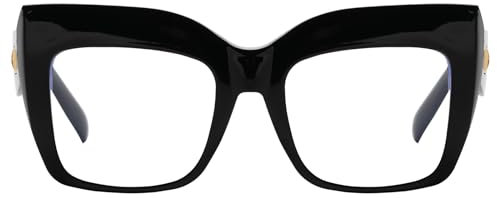 EYEGLSMST Übergroße Lesebrille für Damen, Große Lesebrille mit Blaulichtschutz, Gross Blendschutz-/UV-Schutzbrille mit Großem Rahmen