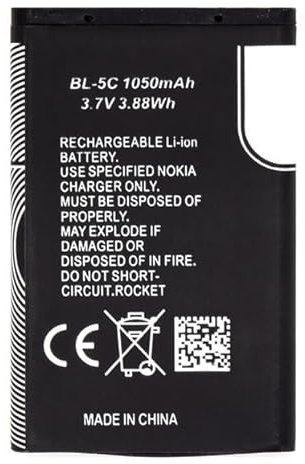[LSP] Akku BL-5C für Nokia | Li-Ion 1050mAh (OEM) | Hohe Qualität & lange Lebensdauer | kompatibel mit Nokia 1100-2730c, 3100-7610, C1-C2, E50-E60, N70-N91, N-Gage, X2-01.