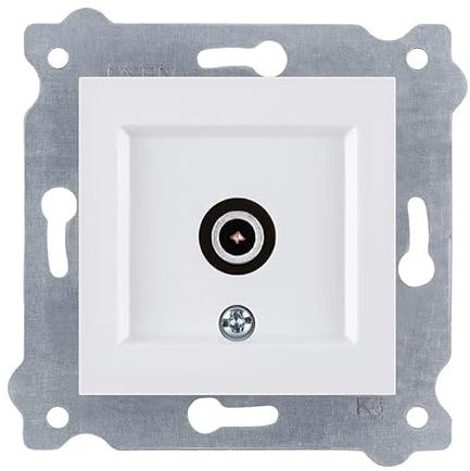 EXEN - Presa Antenna TV da Incasso Bianco con Filtro - 1 Modulo a Muro presa segnale TV - All-in-One Compatibile con le Serie KARELL/ODAK/COMFORT - 260/01E