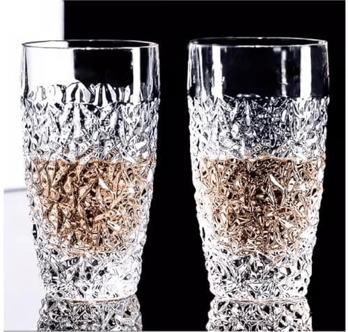 vasos Highball, vasos de té helado de cristal transparente, vasos, vasos para bebidas frías, cerveza, cócteles, jugo para el hogar, bar, 12 onzas (Style A, 2pcs)