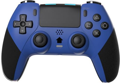 AARONMEI Wireless Gamepad Controller For PlayStation 4 With Motorized Vibration, 6-Axis Motion Sensing, Continuous Firing Function (Nacy Blue)