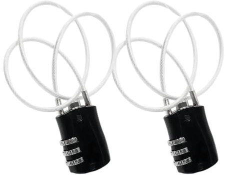 Flewdart 2pcs candado de cable de acero código largo 50cm, 3 Digit Combinación Candado de Seguridad para Maleta Bolsa de Viaje Locker (50cm 2pcs)