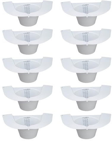 Juego de 10 piezas de colección de muestras de orina simple para verter gorros, tazas de orina, sombrero colector de orina con escala de medición para inodoros