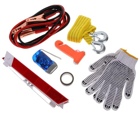 MAGICLULU Kit D'assistance Routière pour Voiture 8 Outils Multifonctions en Abs et Métal, Pratique et Fiable pour Inspections de Véhicules et Situations D'urgence