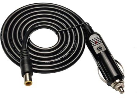 Kfwfuaee Cavo di alimentazione per auto, 12 V-24 V, per computer portatili, DC7.9 x 0 9 mm, cavo di alimentazione 1 5 m, lunghezza nero