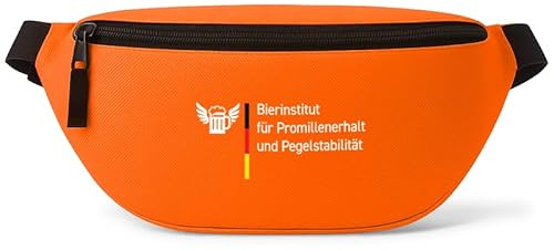 Bierinstitut - Bauchtasche Herren/Damen, Umhängetasche Festival Gadget, Bauchtasche Zubehör, Gürteltasche Herren, perfekt für Malle, Orange