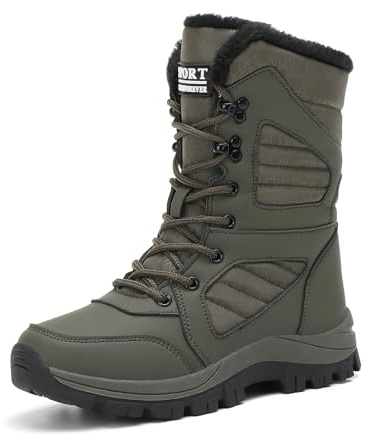 GemChve Bottes Femme Hiver Imperméable Bottines de Neige Chaud et Résistant à l'eau Chaussures de Randonnée Femme Snow Boots 36-42EU