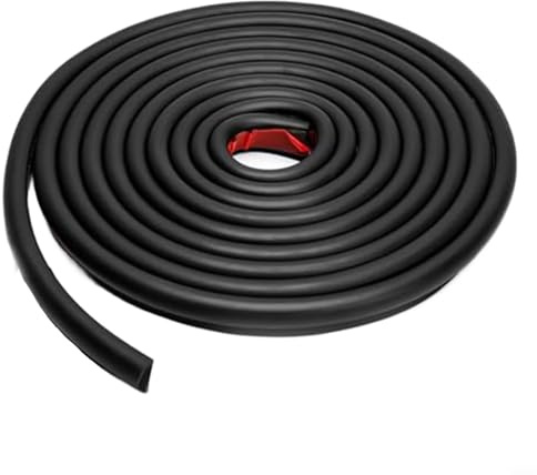 GANCEI Canaleta de lluvia de 6 m en forma de J, con riel de goteo de 1/2 pulgada de altura para caravana, remolque, techo, desviación de agua (negro)