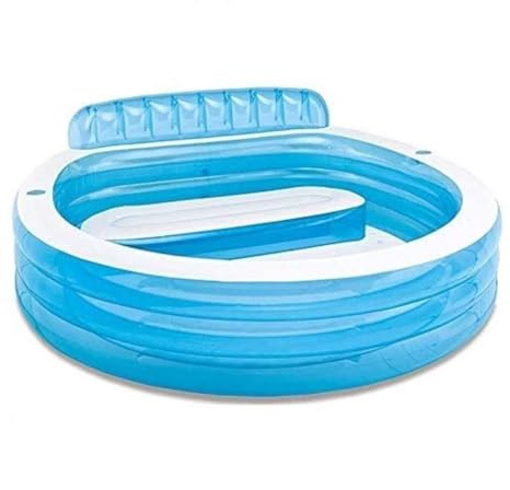 Aufblasbarer Pool mit Pumpe und Rückenlehne, Dickes, strapazierfähiges PVC, tragbarer Gartenpool