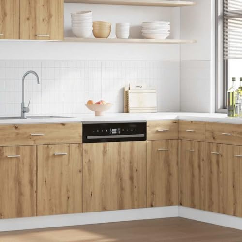 GeenYuu Geschirrspülerblende Lyon Artisan-Eiche Holzwerkstoff 60x1,5x67 cm Frontblende für Geschirrspüler, pflegeleicht, robust, schützt Geräte, langlebig, Küchenmöbel Integration