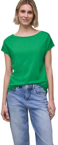 Damen Shirt mit Rundhals und Raffung