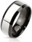 Bungsa 62 (19.7) Schwarzer Ring mit silbernem Mittelteil für Herren (Ring Fingerring Herrenring Edelstahlring Chirurgenstahl Partnerringe Verlobungsringe Damen Damenring)
