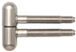 Einbohrband, 16 mm, mit Rundkopf, Stahl vernickelt matt