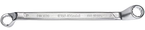 SW-Stahl 01225L Doppelringschlüssel 30 x 36 mm - Ringschlüssel Gekröpft | Doppel-Schraubenschlüssel aus Chrom-Vanadium, 410 mm Länge, DIN 838 Wellenprofil für hohe Drehmomente ohne Abrutschen