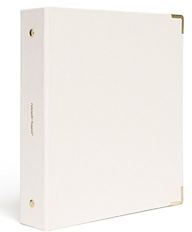 Russell+hazel Bookcloth Mini 3-Ring Binder, Pearl, 8 x 9 Inches (28790)