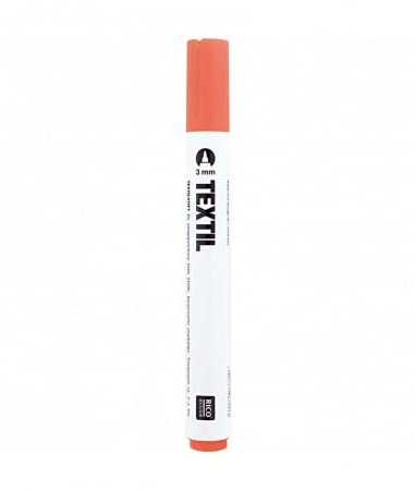Rico Design Textilmarker Stoffmalstifte, Feine Spitze mit 3 mm, Orange, Rosa, für hell Stoffe, Perfekt für Tshirts, Schuhe, Taschen, Jutebeutel, und andere Stoffarten